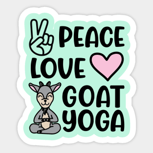Peace Love and Goat Yoga Fitness Funny Sticker